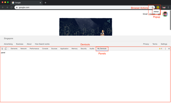 ui elements on extension