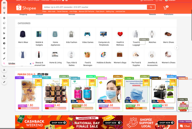 visbug zindex